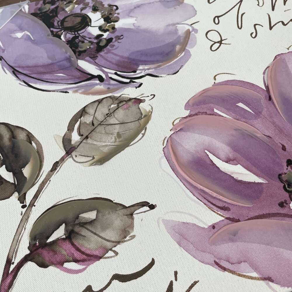 Pela Studio Beautiful Gray & Purple Blooming Flower Set 14"x14" Stretched Canvas - Picture 9 of 16